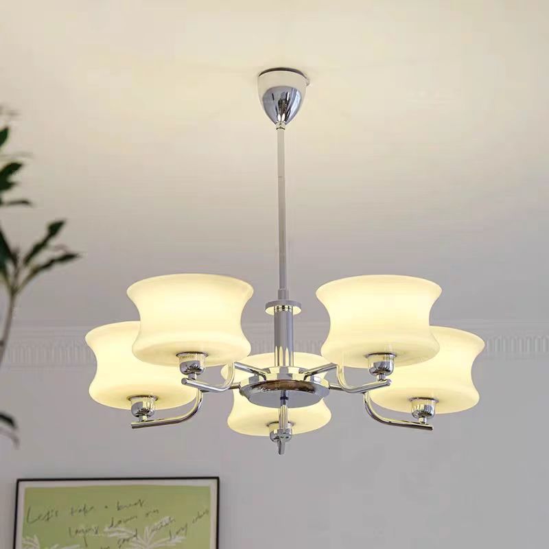Interior Design Years Of Study - Żyrandol Belue Francuskie mlecznobiałe szkło światło