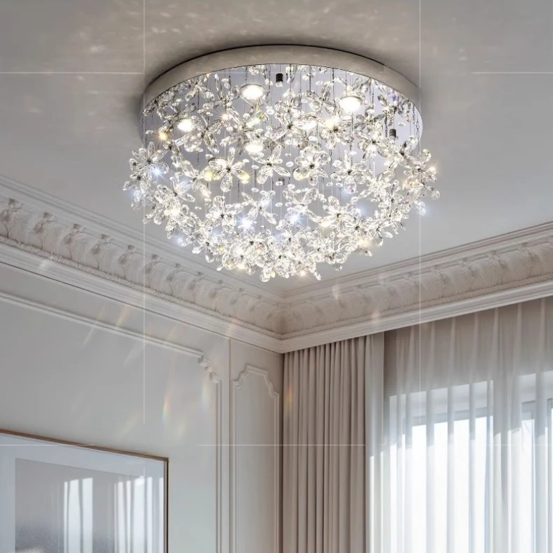 Interior Design Luxury Living Room - Amerykańska luksusowa lampa sufitowa z kryształu