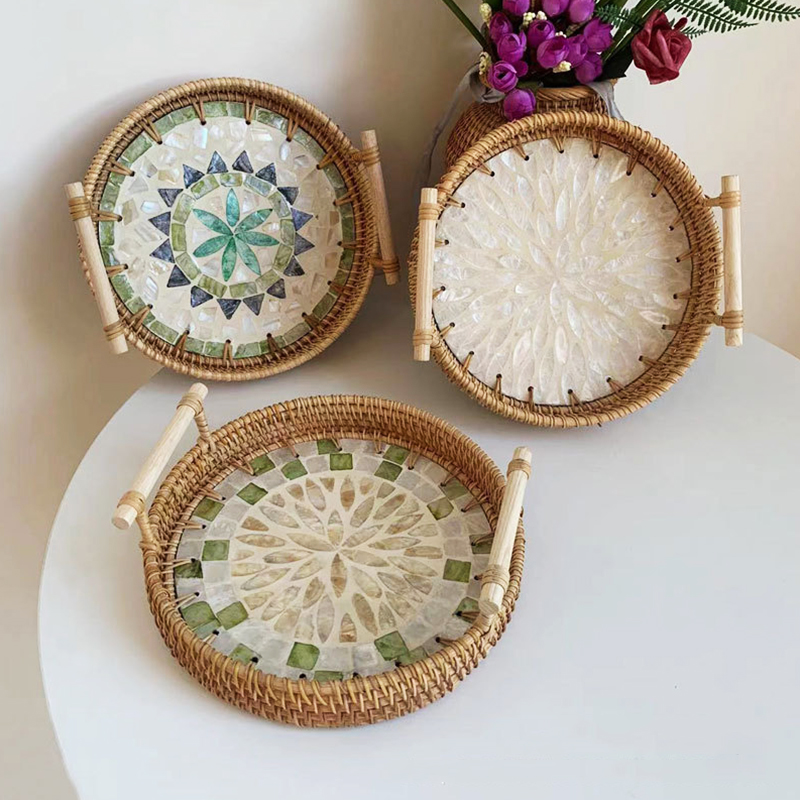 Rattan Tray Handle - Ręcznie robiona taca na tkane rattanowe