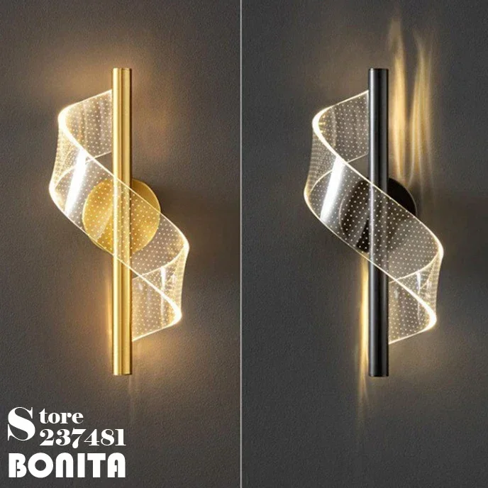Interior Design Years Of Study - Nowoczesna akrylowa jedwabna wstążka kinkiet wnętrze