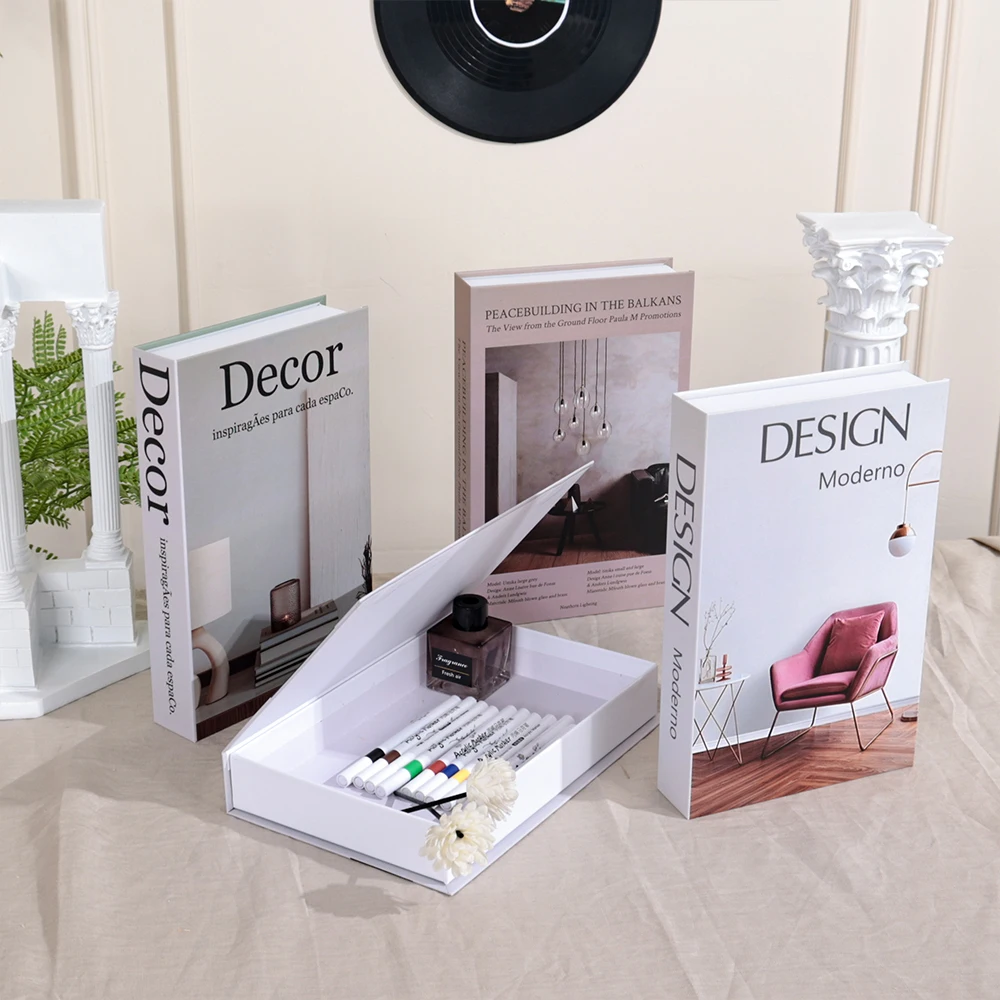 Interior Design Luxury Living Room - Minimalizm Fałszywe książki Wystrój Luksusowy salon