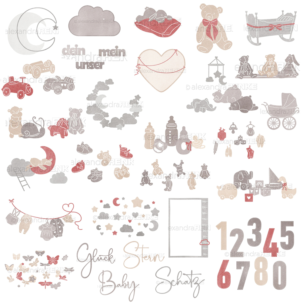 Interior Design Paper - Wykrojniki metalowe Piggy Craft, szablony do