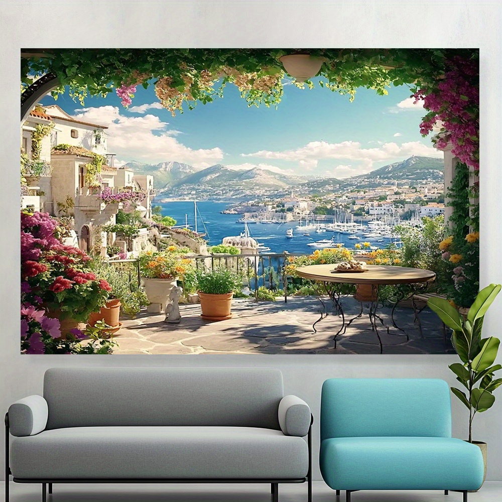 Interior Design Years Of School - Dwuwymiarowa kompozycja przedstawiająca ogrod w zatoce
