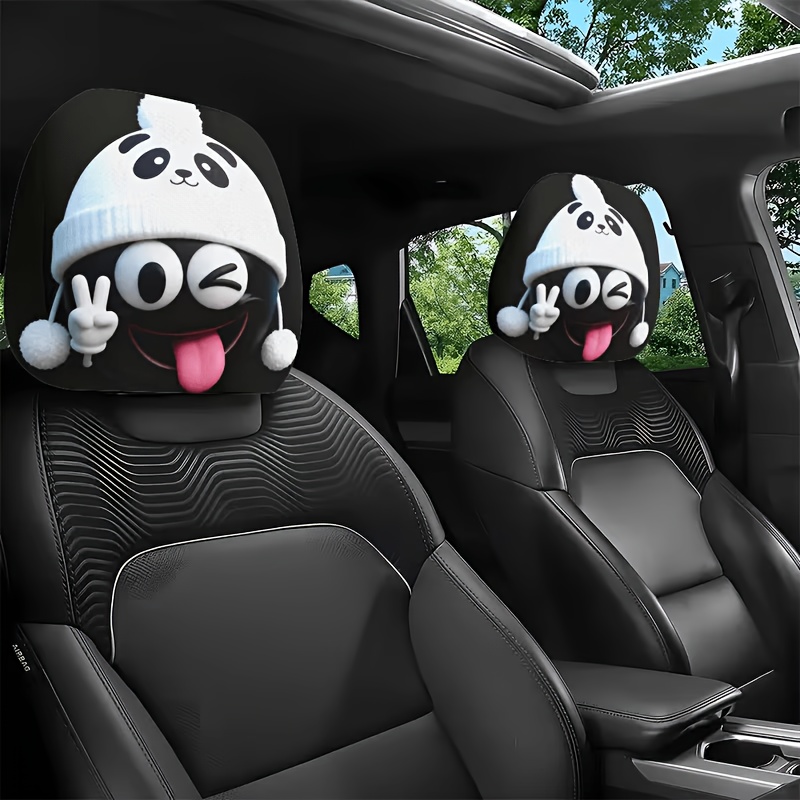 Interior Design Emoji - 1/2 szt. Pokrowców na zagłówki samochodowe,