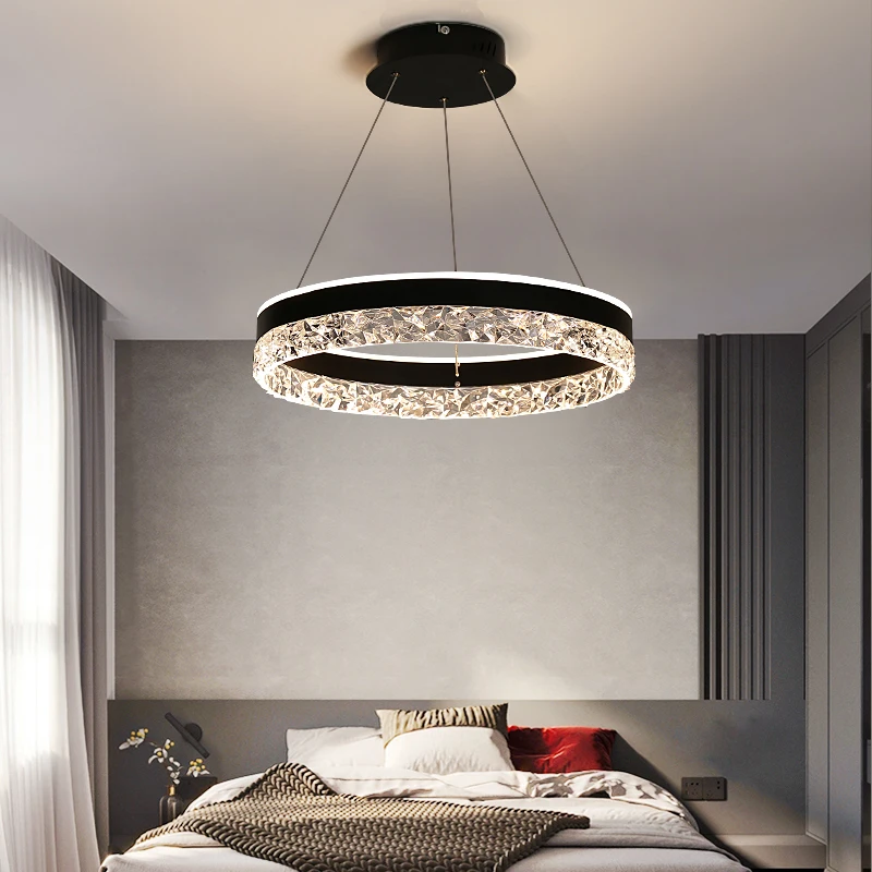 Interior Design Living Room And Kitchen - Nowoczesna luksusowa kryształowa lampa wisząca LED