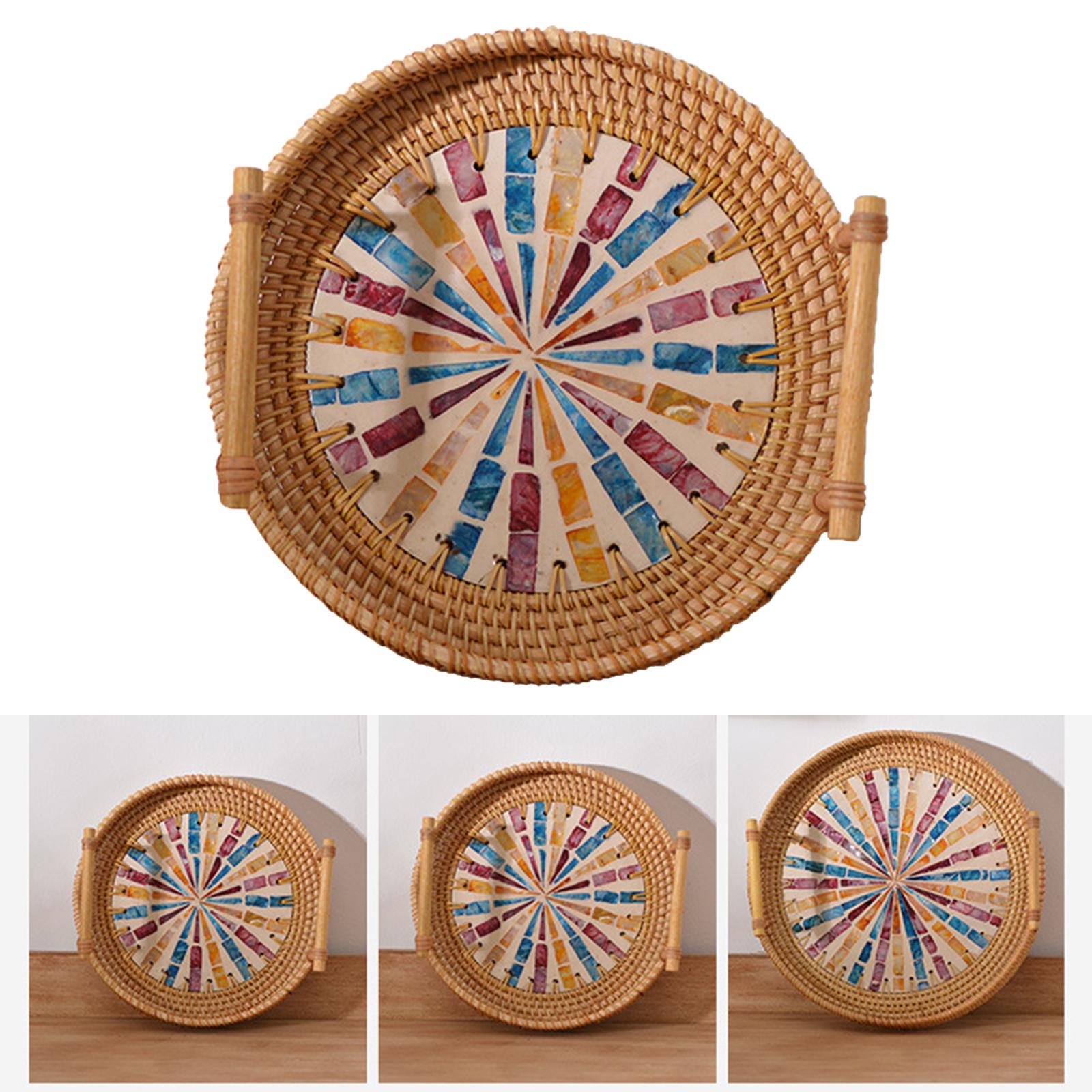 Wielofunkcyjna okrągła taca z  – Rattan Tray Handle recenzja i cena