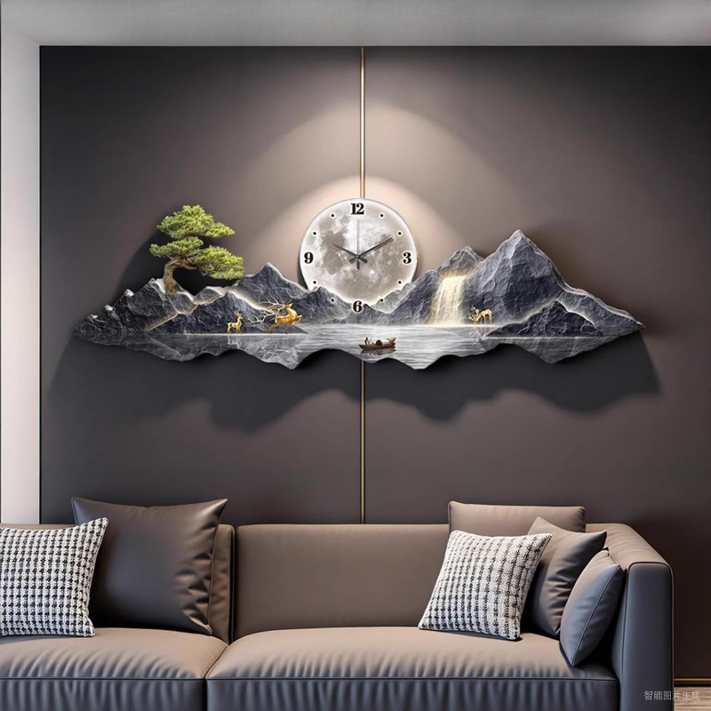Luksusowy lekki zegar ścienny  – Interior Design Living Room And Kitchen recenzja i cena