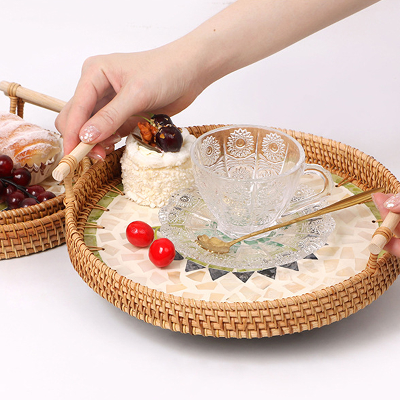 Ręcznie robiona taca na tkane  – Rattan Tray Handle recenzja i cena