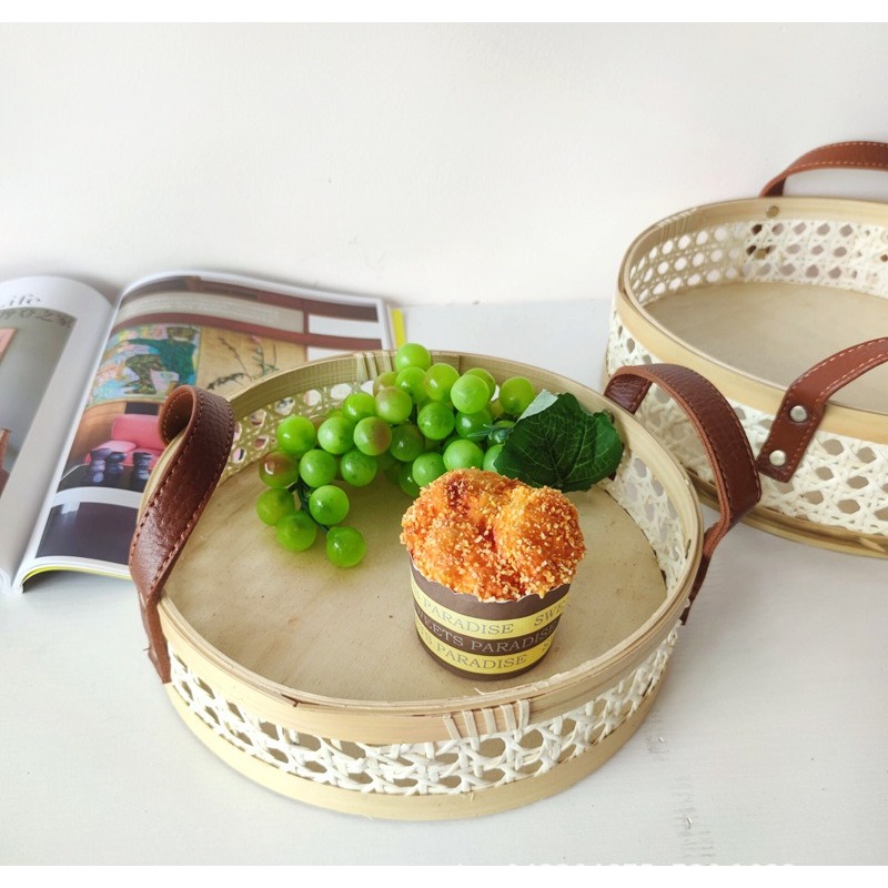 Ręcznie robiony retro nordycki – Rattan Tray Handle recenzja i cena