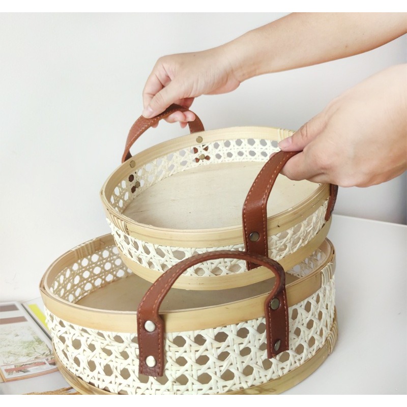 Ręcznie robiony retro nordycki – Rattan Tray Handle recenzja i cena