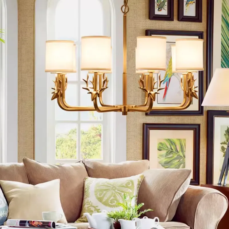 Miedziany żyrandol do salonu,  – Interior Design Living Room And Kitchen recenzja i cena
