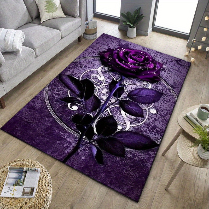 Dywan z fioletowymi liśćmi do  – Interior Design Luxury Living Room recenzja i cena