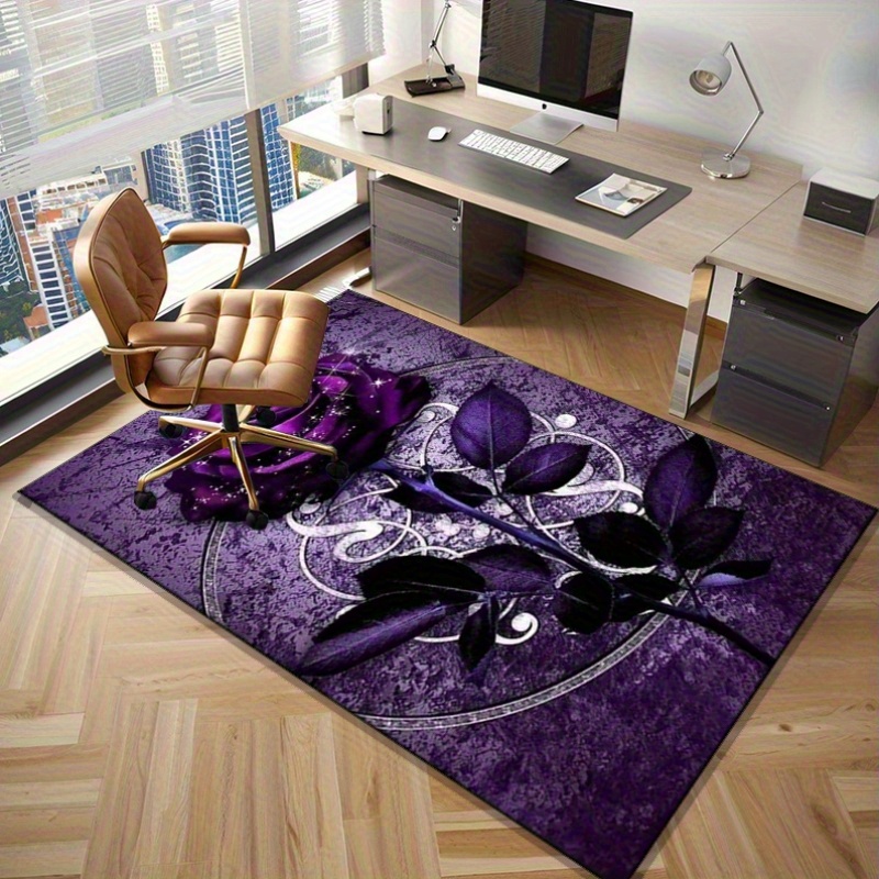Dywan z fioletowymi liśćmi do  – Interior Design Luxury Living Room recenzja i cena