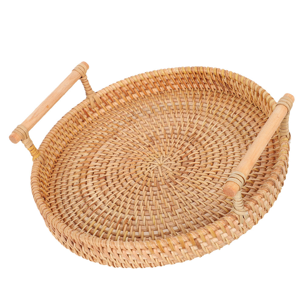 Okrągła, ręcznie robiona taca  – Rattan Tray Handle recenzja i cena