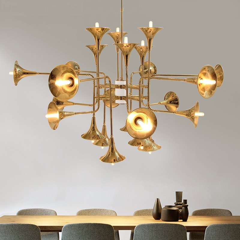 Nordycka lampa wisząca trąbka  – Interior Design Living Room And Kitchen recenzja i cena