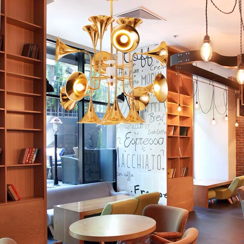 Nordycka lampa wisząca trąbka  – Interior Design Living Room And Kitchen recenzja i cena